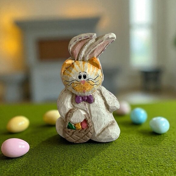 3” Eddie Walker Easter Bunny Rabbit Costume Vintage Figurine Easter Decor - Picture 1 of 6